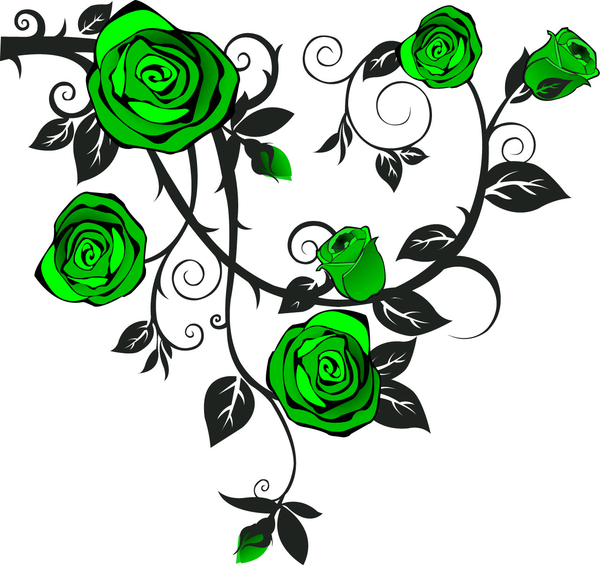 Rose Green A Free Images at vector clip art online